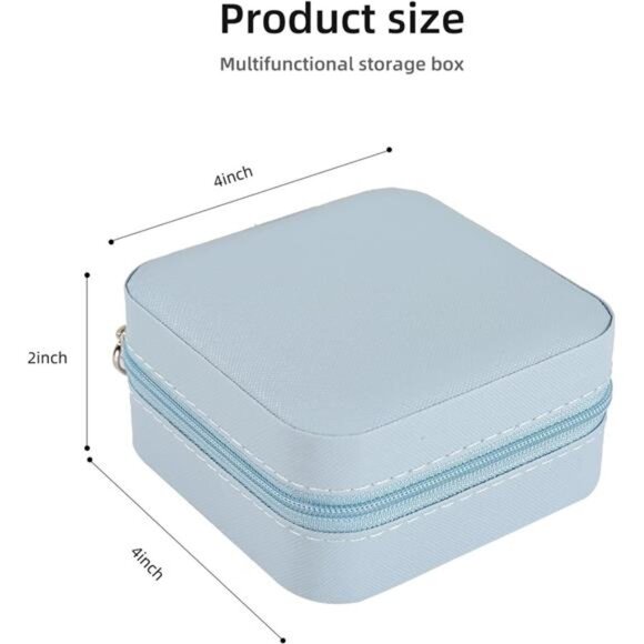 Travel Jewelry Case Small Jewelry Organizer Box with Mirror Gift for Women Girls - Picture 2 of 7